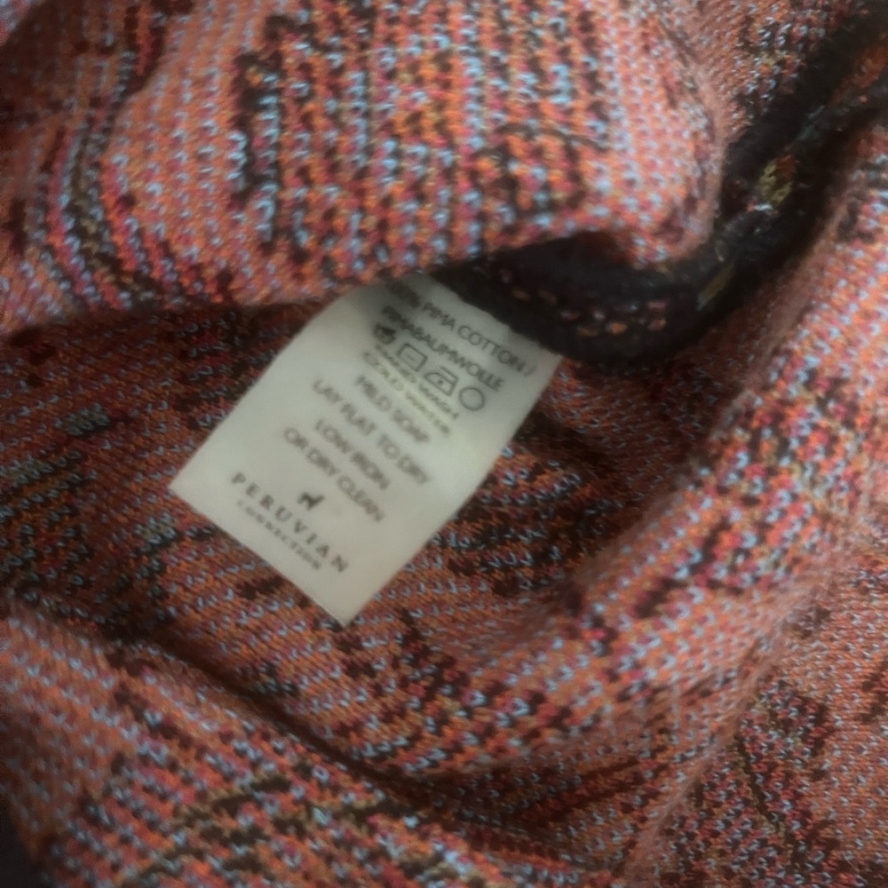 PERUVIAN CONNECTION Wildflower Jacquard Knit Dress 100 Pima Cotton Size Small - Picture 6 of 8